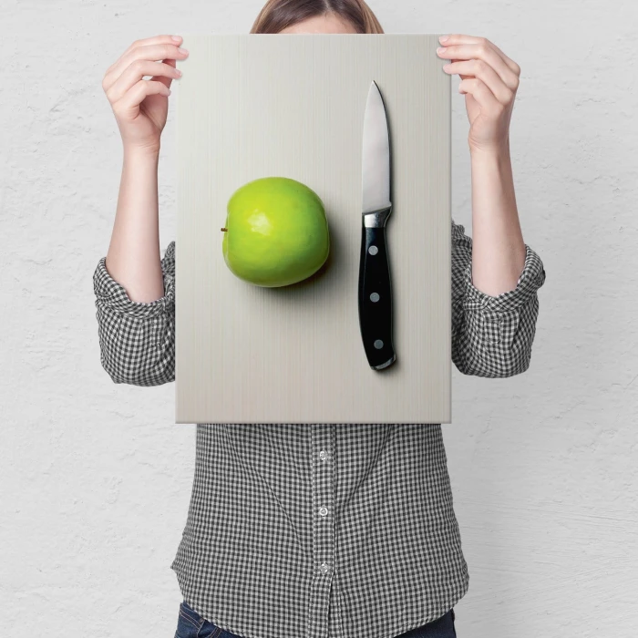 Plakat metalowy Jabłko i nóż Prezent