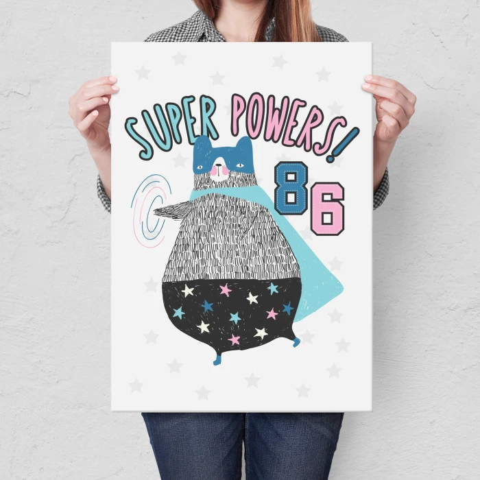 Plakat metalowy Super powers Prezent