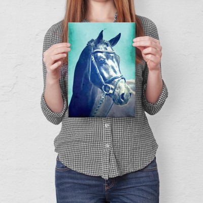 Plakat metalowy Portret konia Prezent