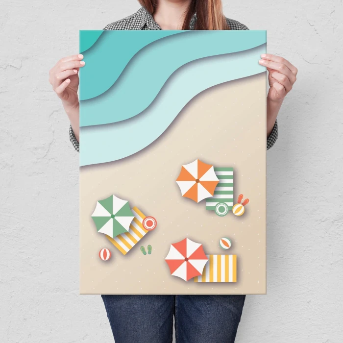 Plakat metalowy Plaża Prezent