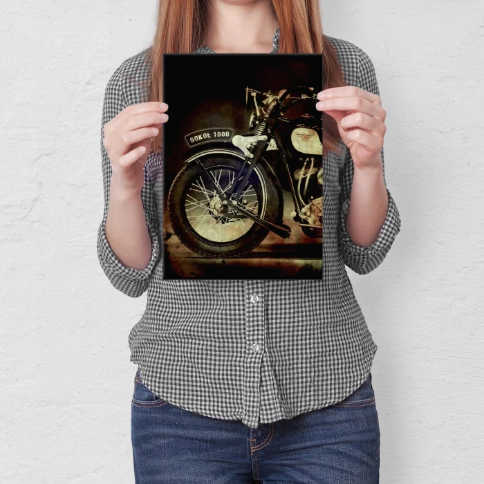 Plakat metalowy Motocykl Sokół Prezent