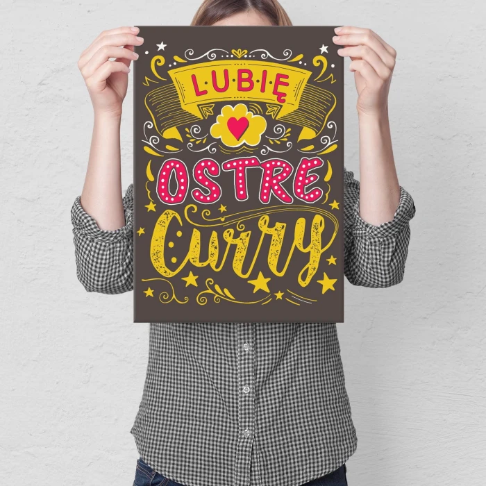 Plakat metalowy Lubię ostre curry Prezent