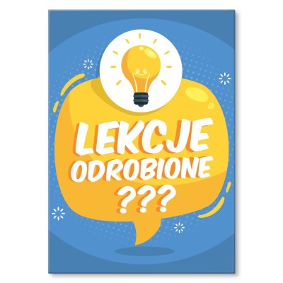Plakat metalowy Lekcje odrobione? Prezent