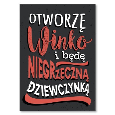 Plakat metalowy Niegrzeczna dziewczynka Prezent