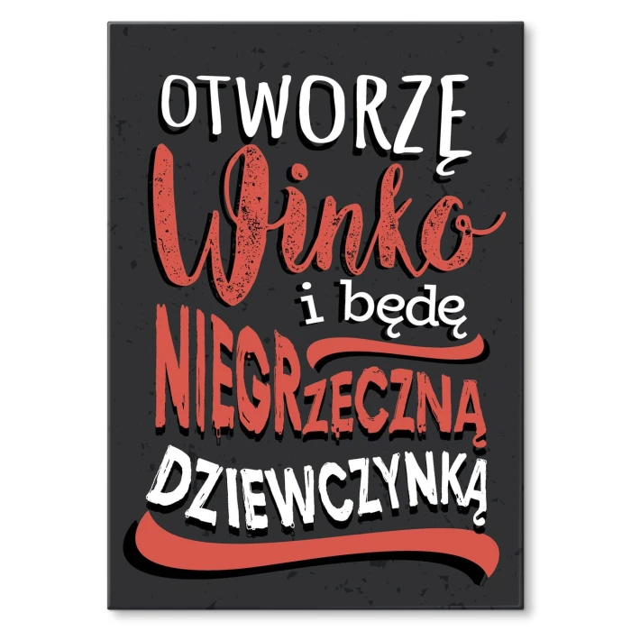 Plakat metalowy Niegrzeczna dziewczynka Prezent