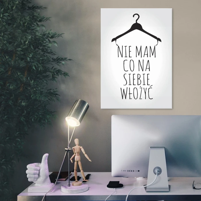 Plakat metalowy Nie mam co włożyć Prezent