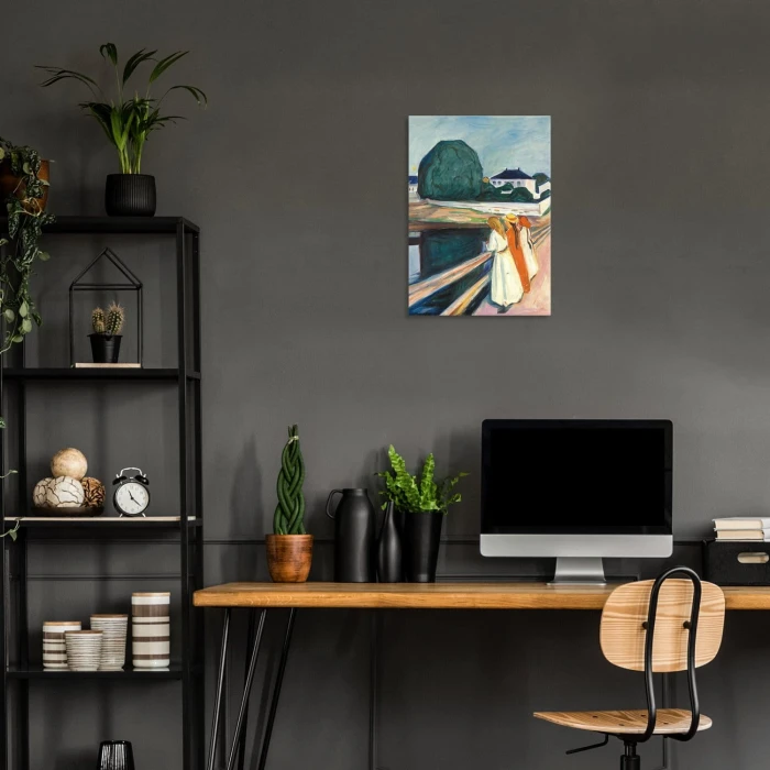 Plakat metalowy Edvard Munch Dziewczyny Prezent