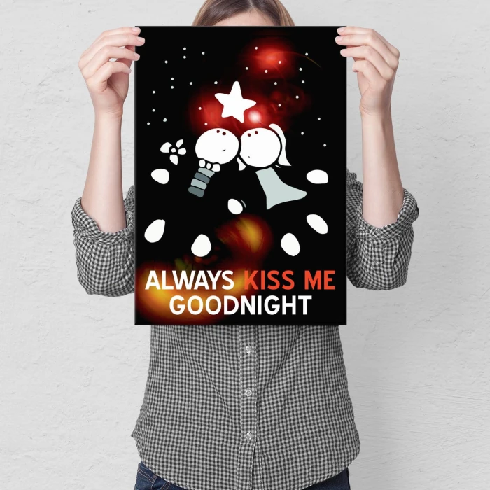 Plakat metalowy Always kiss me Prezent