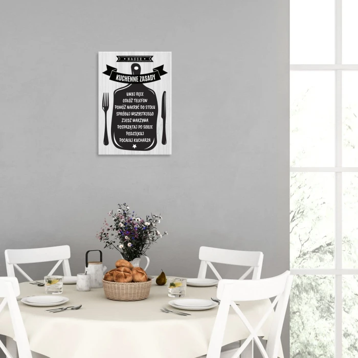 Plakat metalowy Kuchenne zasady Prezent
