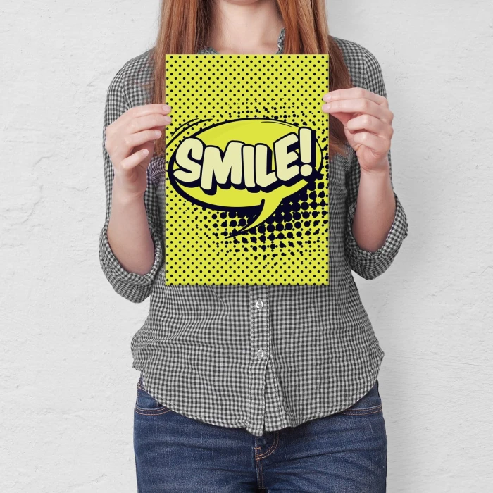 Plakat metalowy Smile komiks Prezent