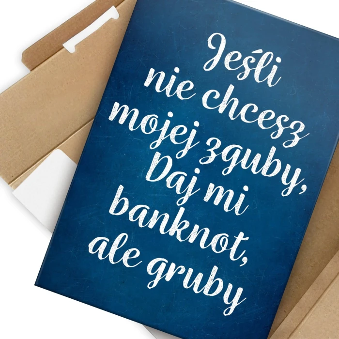 Plakat metalowy Gruby banknot Prezent