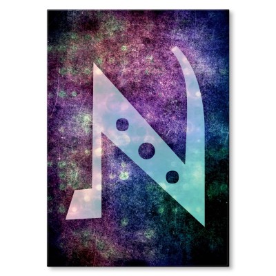 Plakat metalowy Litera N Prezent