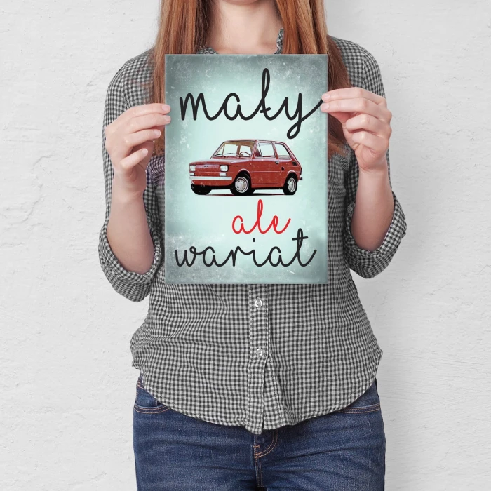 Plakat metalowy Mały wariat Fiat 126P Prezent