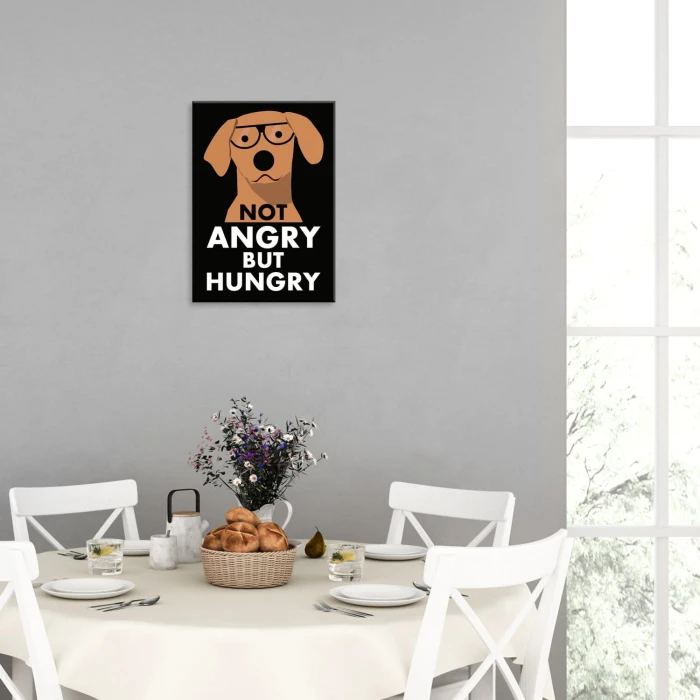 Plakat metalowy Not angry but hungry Prezent