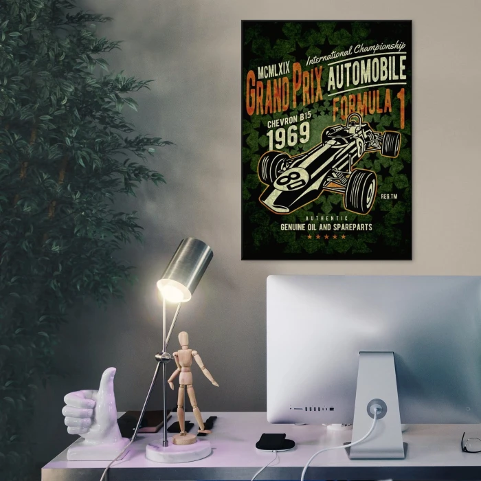 Plakat metalowy Grand Prix Formula 1 Prezent