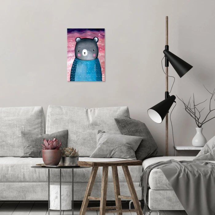 Plakat metalowy Misio ilustracja Prezent