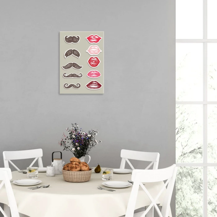 Plakat metalowy Wąsy i usta Prezent