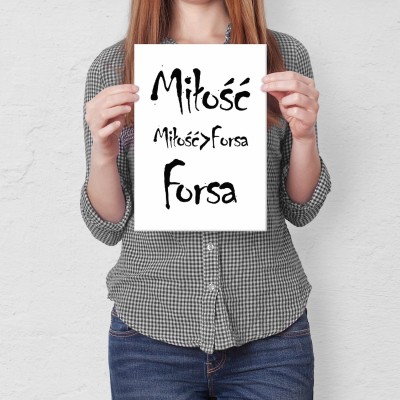 Plakat metalowy Miłość i forsa Prezent