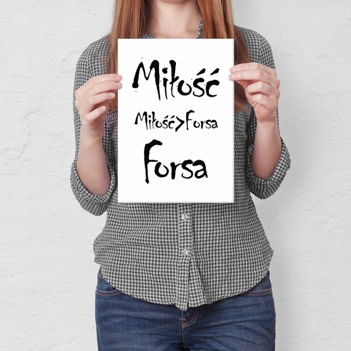 Plakat metalowy Miłość i forsa Prezent