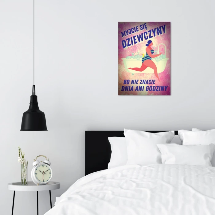 Plakat metalowy Myjcie się Prezent