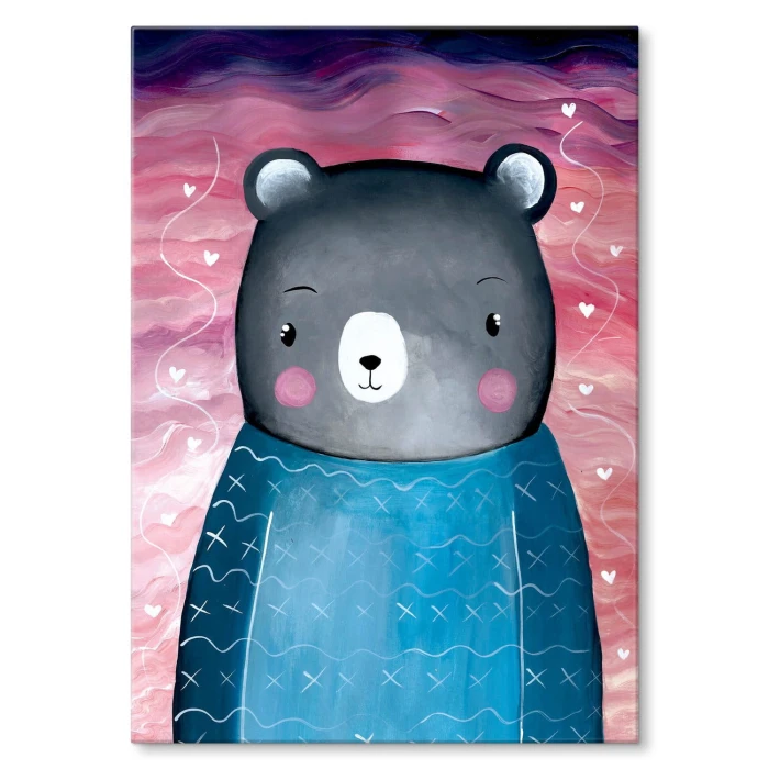 Plakat metalowy Misio ilustracja Prezent