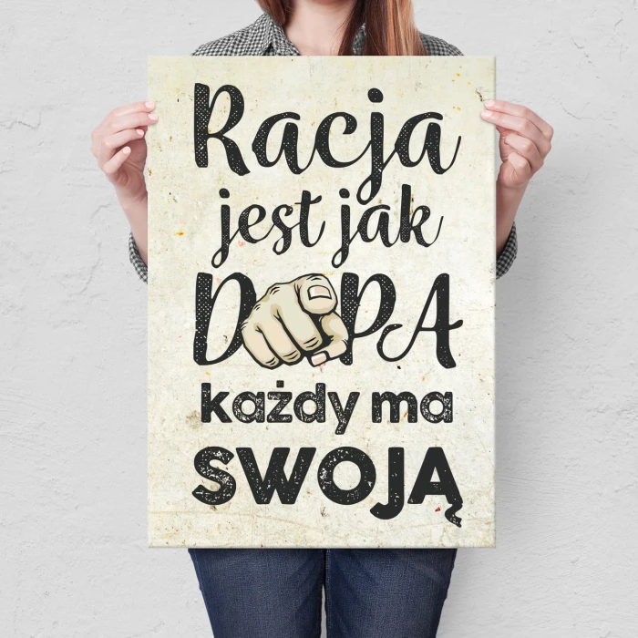 Plakat metalowy Racja jest jak... Prezent