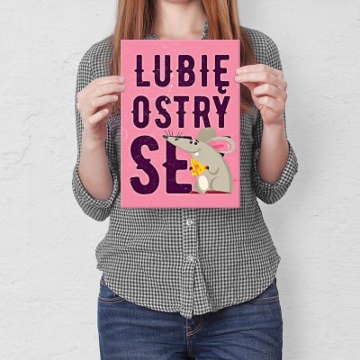 Plakat metalowy Lubię ostry ser Prezent
