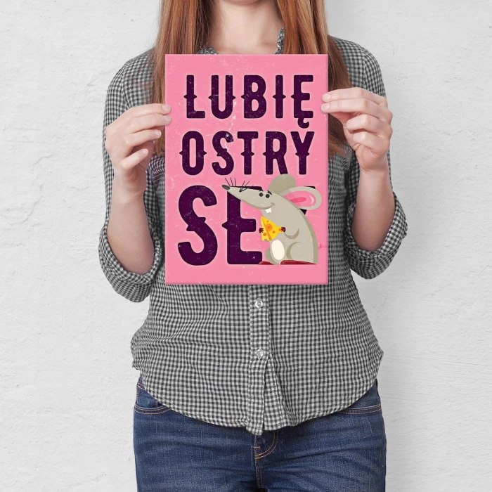 Plakat metalowy Lubię ostry ser Prezent
