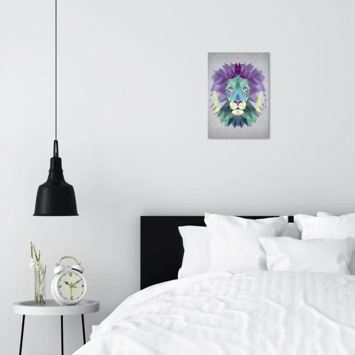 Plakat metalowy Lew graficzny Prezent