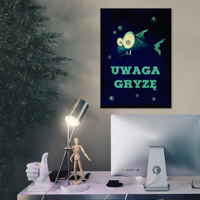 Plakat metalowy Uwaga gryzę Prezent