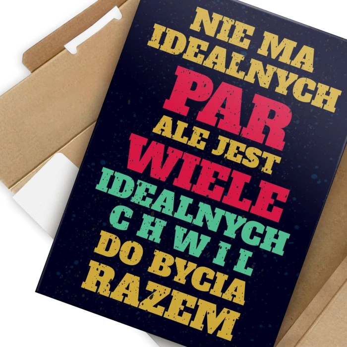 Plakat metalowy Nie ma idealnych par Prezent