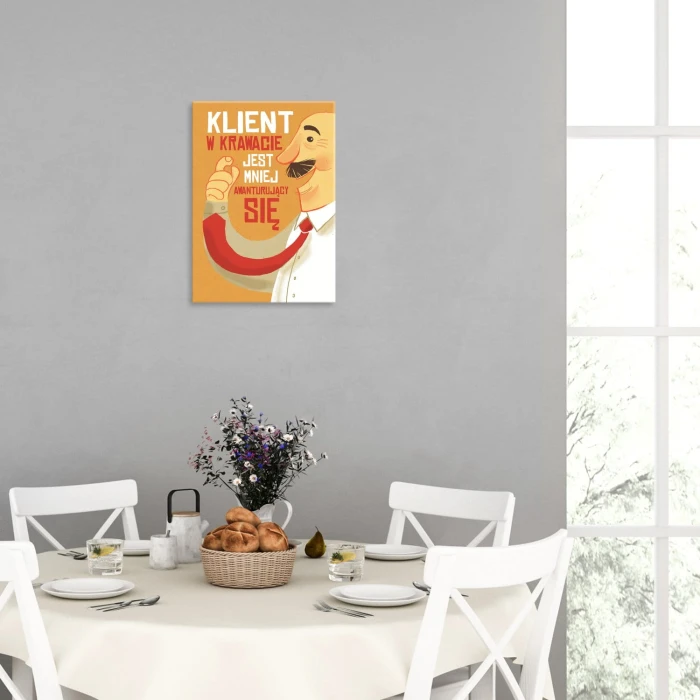 Plakat metalowy Klient w krawacie 2 Prezent