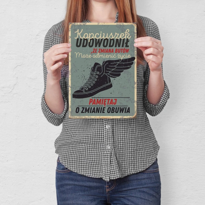 Plakat metalowy Kupciuszek udowodnił Prezent