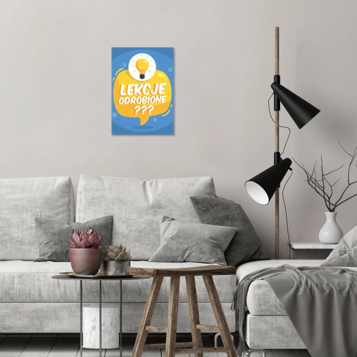 Plakat metalowy Lekcje odrobione? Prezent