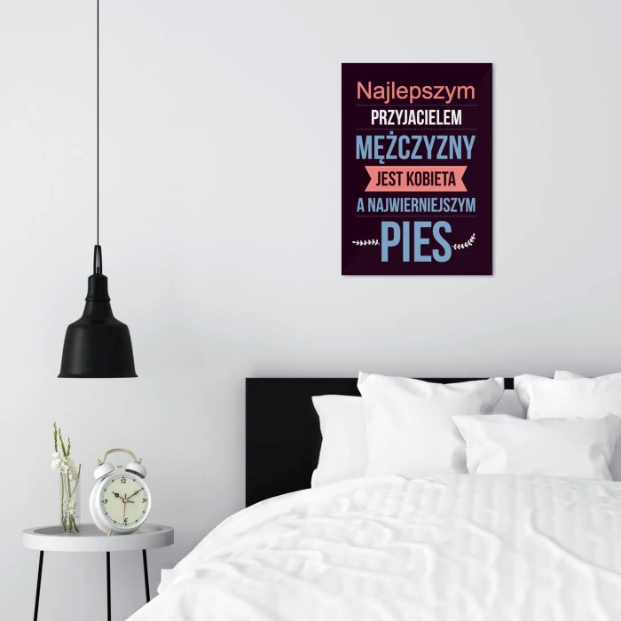 Plakat metalowy Najlepszy przyjaciel to kobieta Prezent