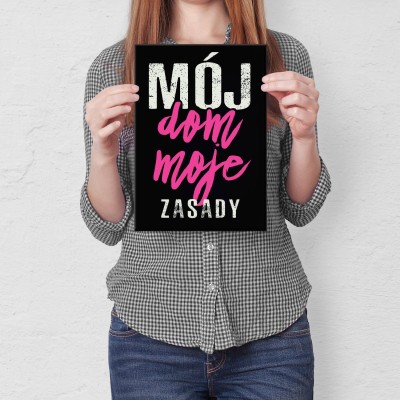 Plakat metalowy Mój dom moje królestwo Prezent