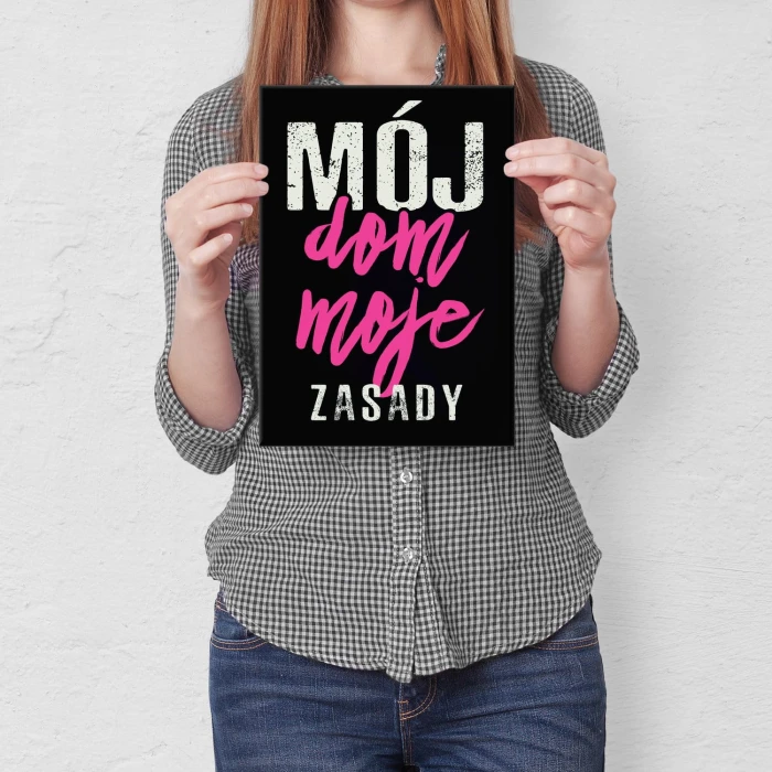 Plakat metalowy Mój dom moje królestwo Prezent