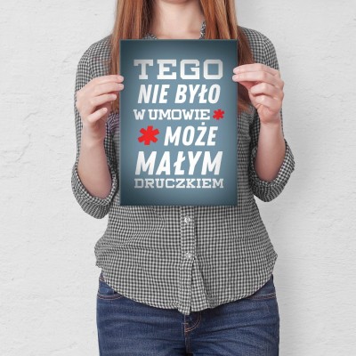 Plakat metalowy Małym druczkiem Prezent