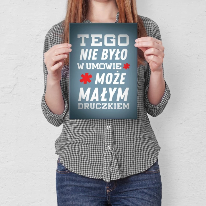 Plakat metalowy Małym druczkiem Prezent