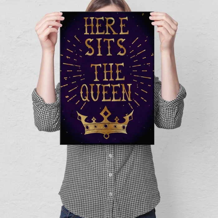 Plakat metalowy The queen królowa Prezent