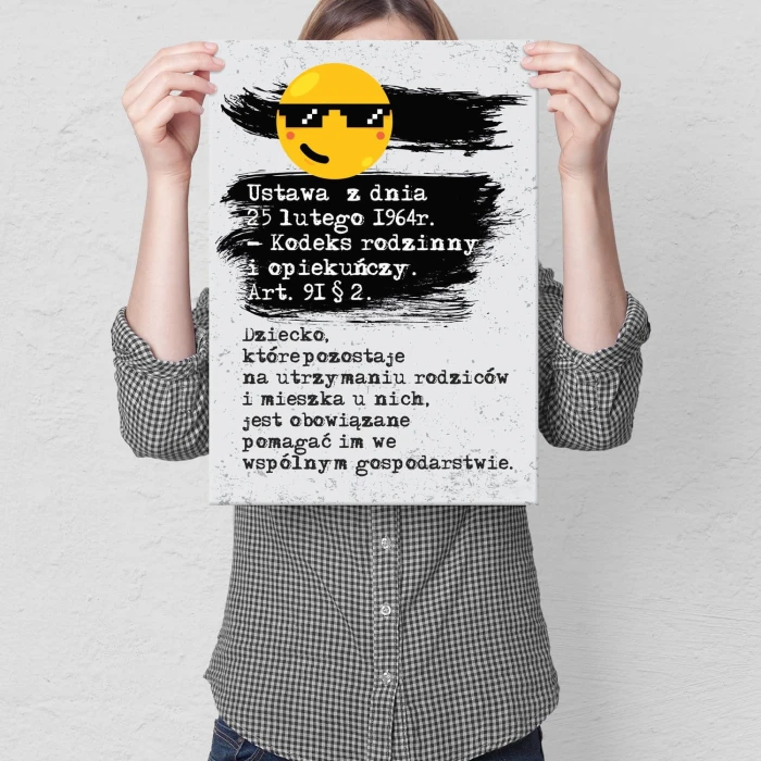 Plakat metalowy Kodeks rodzinny Prezent