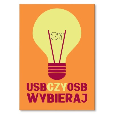 Plakat metalowy USB czy OSB Prezent