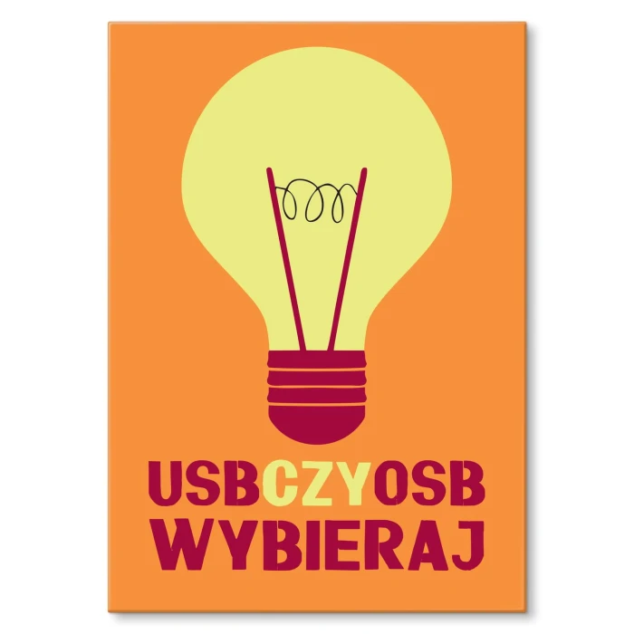 Plakat metalowy USB czy OSB Prezent