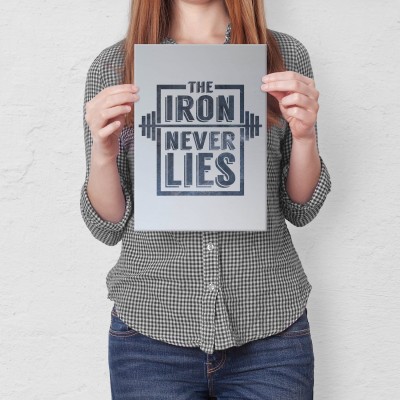 Plakat metalowy Iron never lies Prezent