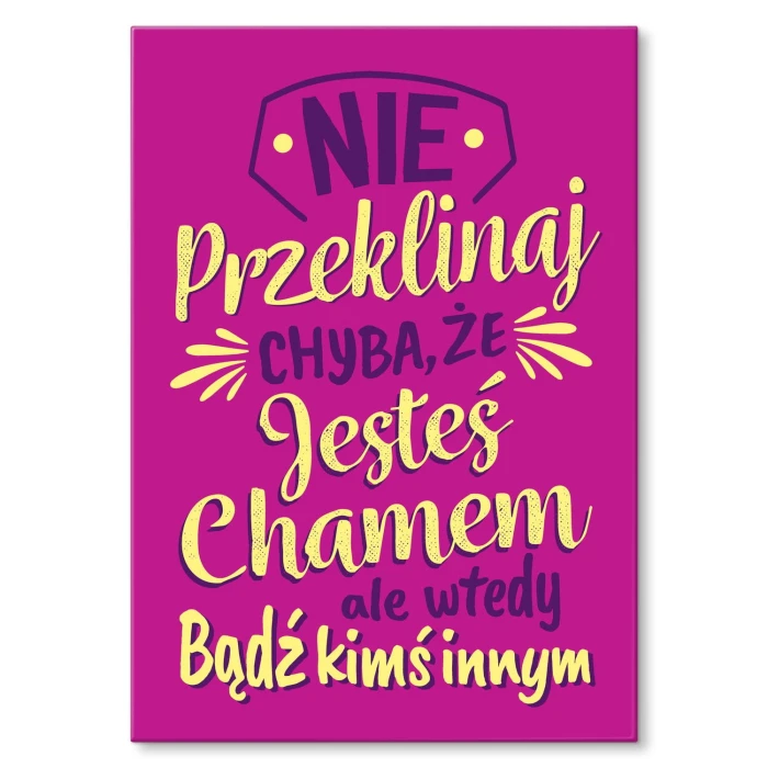 Plakat metalowy Nie przeklinaj Prezent