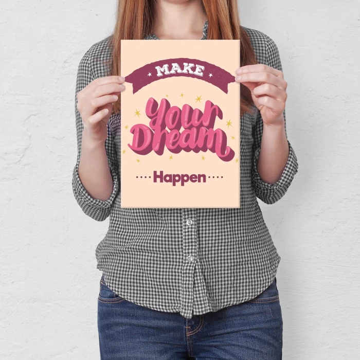 Plakat metalowy Make your dream happen Prezent