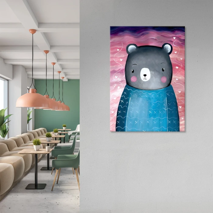 Plakat metalowy Misio ilustracja Prezent
