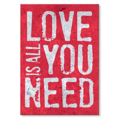 Plakat metalowy Love is all you need Prezent