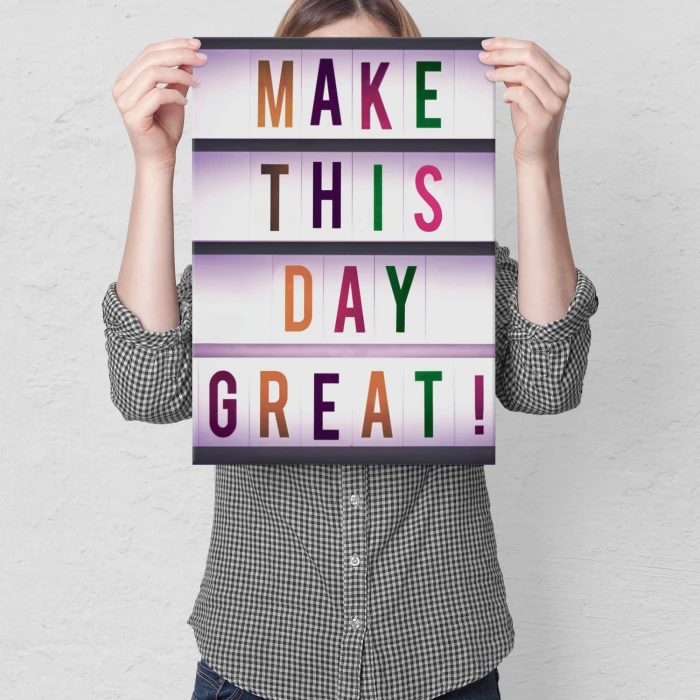 Plakat metalowy Make this day great Prezent