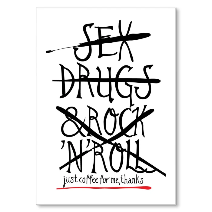 Plakat metalowy Sex drugs coffee Prezent